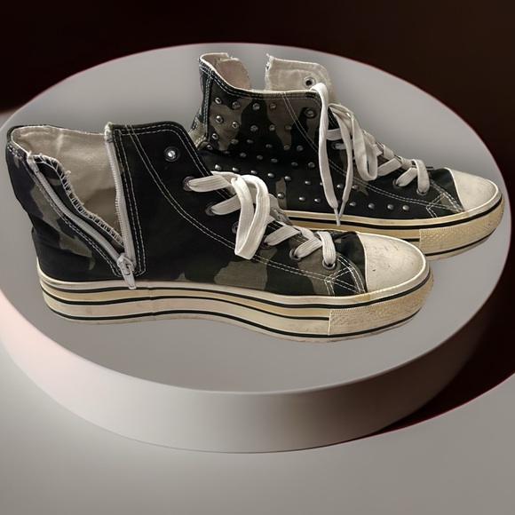 bucco Shoes - Women’s Bucco 10m High Top Sneakers Camouflage Shoes Studs Canvas Camo Zipper